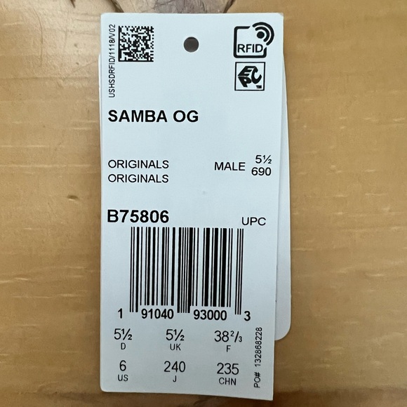 Adidas Samba White Black Tan Sneakers - Picture 6 of 7